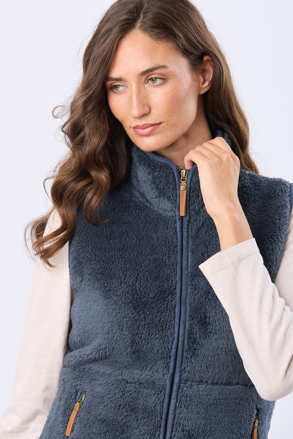 CHALECO SHERPA SUAVE Azul