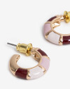 Aros Argollas Color Argollas De Metal Esmaltadas Bañado En Oro - Combinacion Multicolor