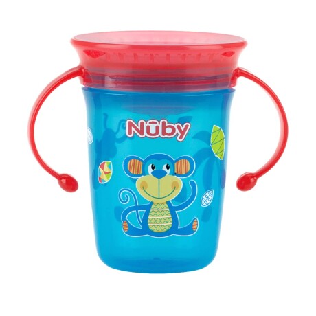 Vaso Magico Nuby 360 Grados Entrenador Libre de Bpa AZUL-ROJO
