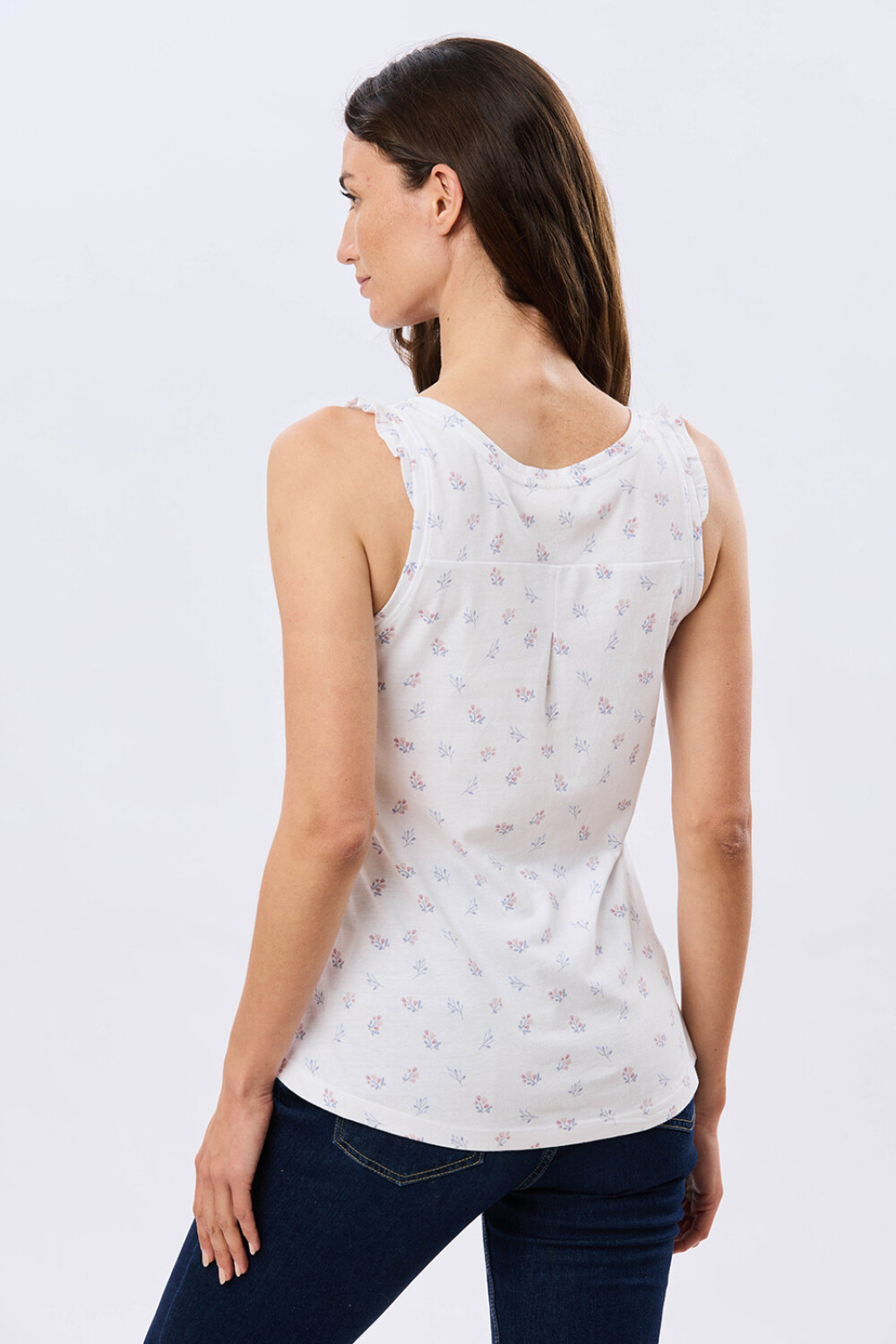 MUSCULOSA ALGODÓN CON VOLADOS Blanco