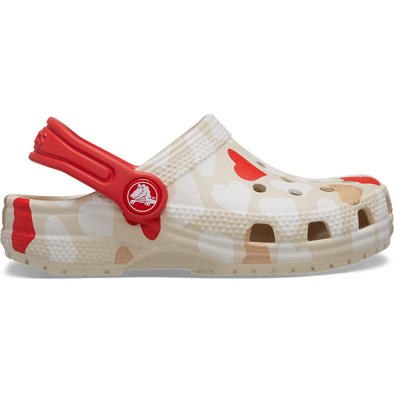 Crocs Classic Heart Print Beige