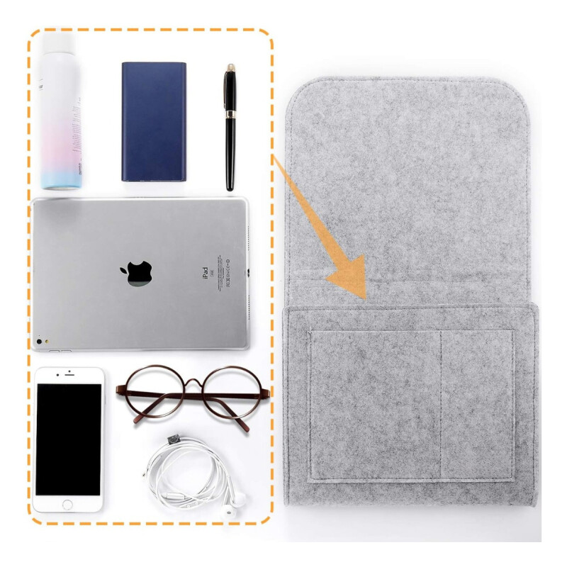 Sobre Organizador Multiuso De Fieltro Gris Gris