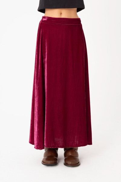FALDA LARGA EN VELVET Rosa