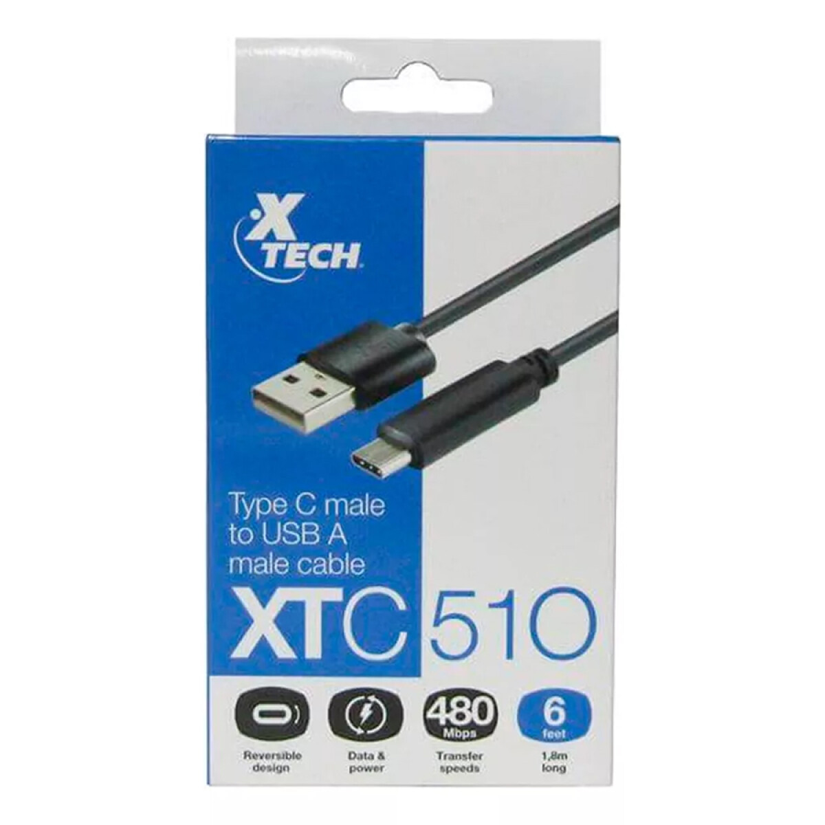 Cable Xtech C/conector Tipo C Macho A Usb 2.0 Macho Xtc-510 