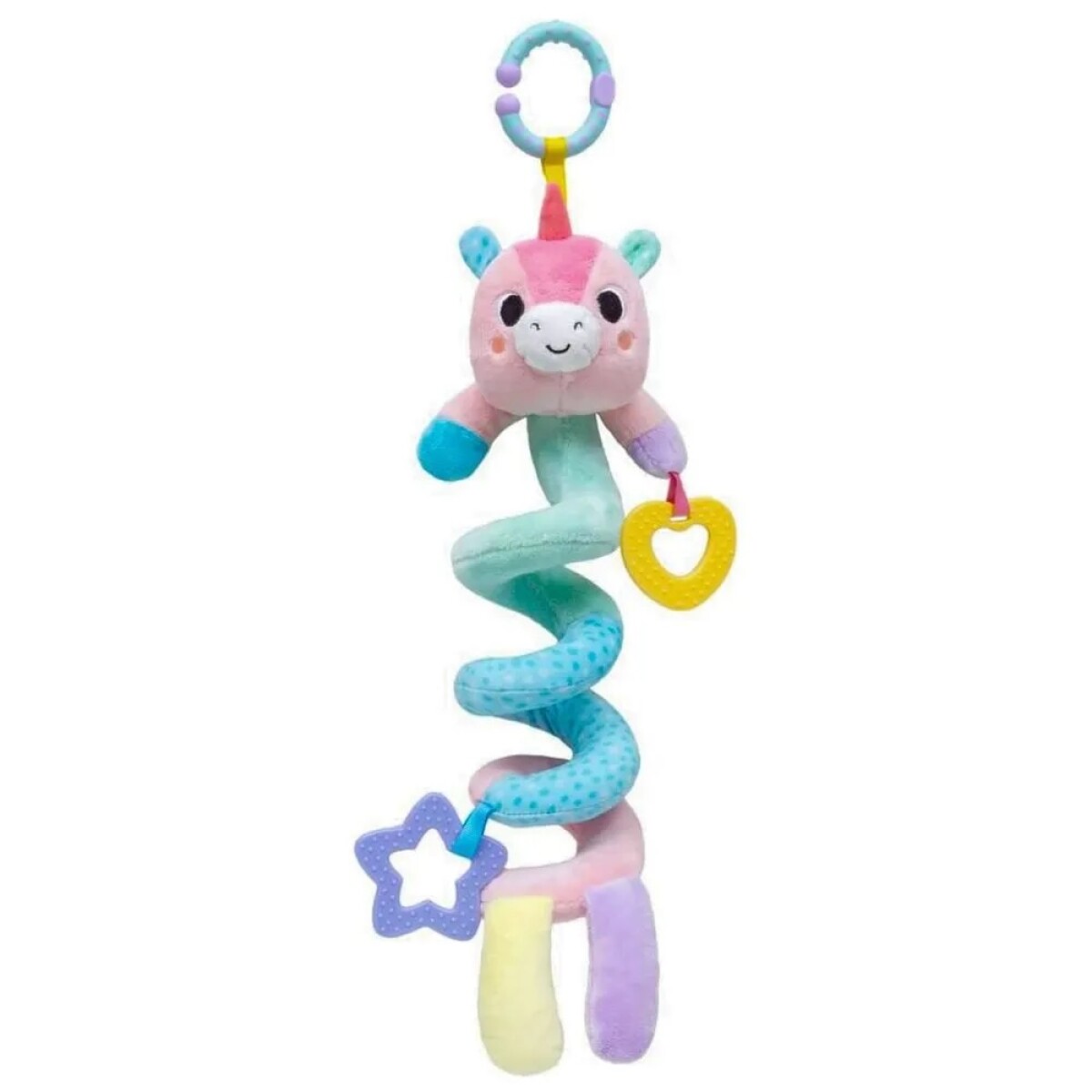 Colgante espiral sonajero - unicornio rosa 