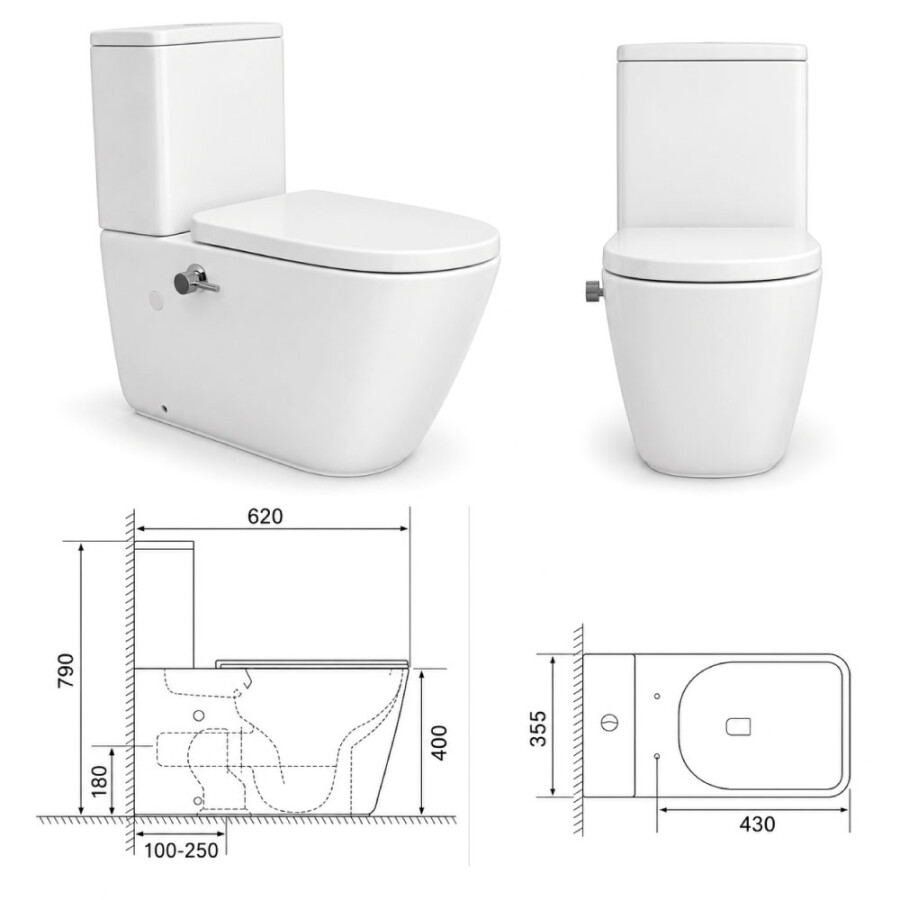 Inodoro largo con Bidet Isabella Inodoro largo con Bidet Isabella