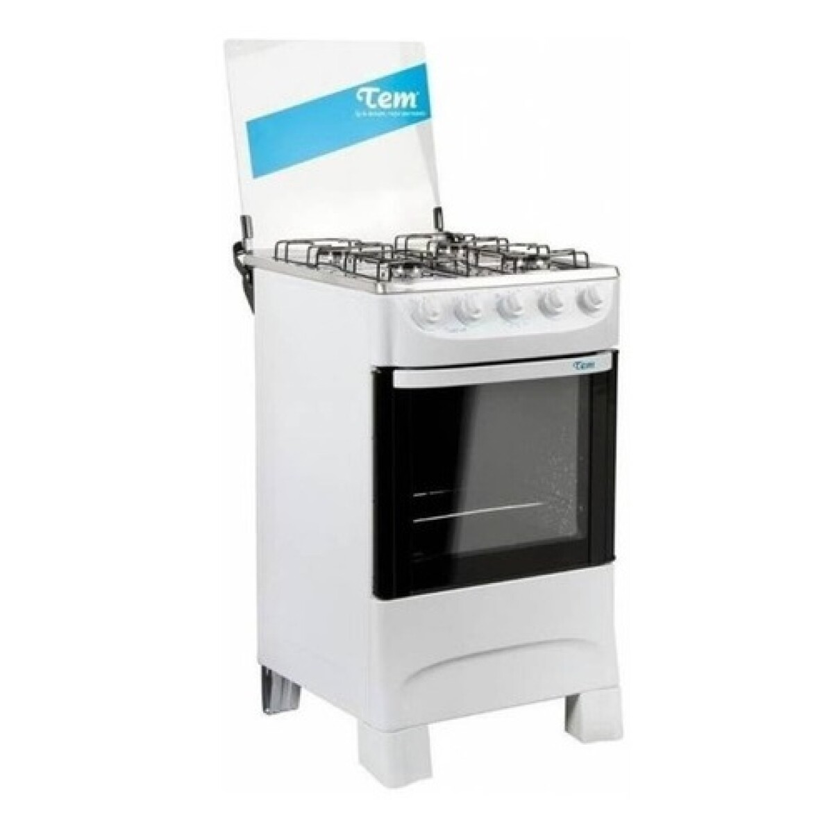Cocina Tem Mastercook 4h Horno Supergas Tapa De Vidrio Color Blanco 