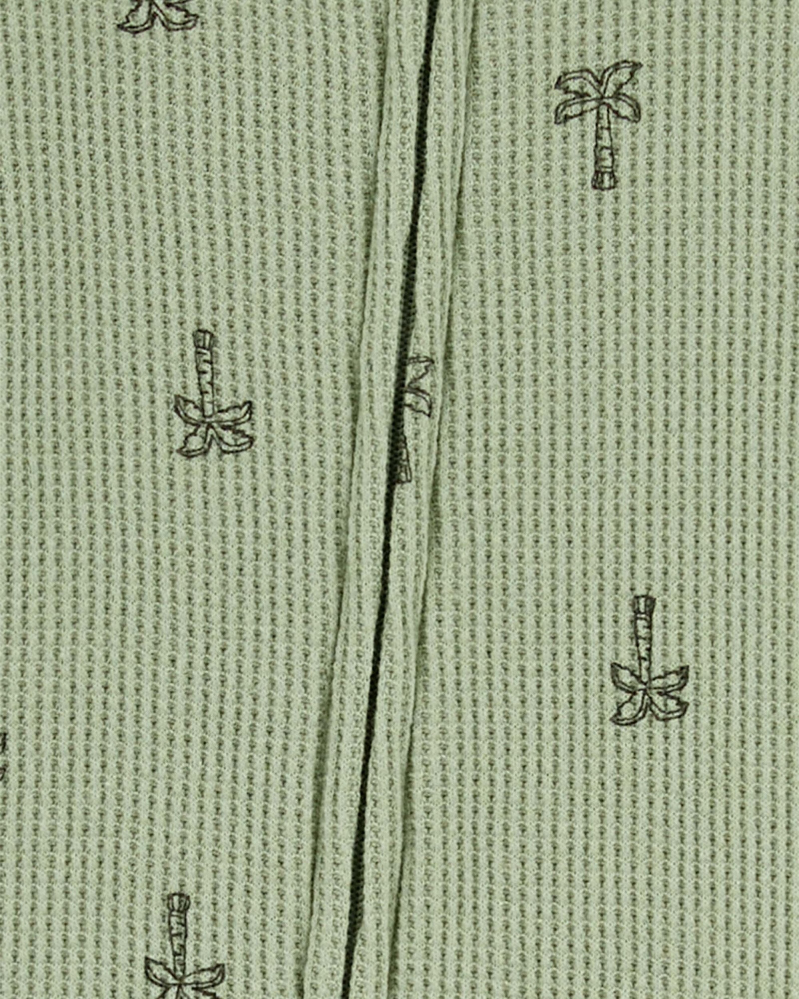 Pijama una pieza de algodón térmico con pie diseño palmeras Sin color