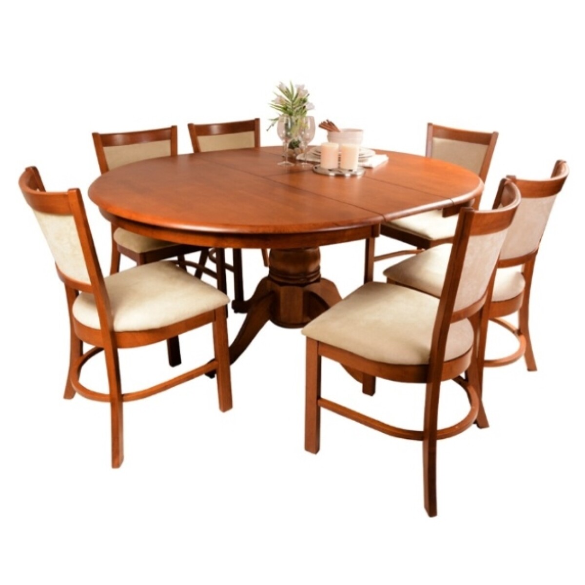 Juego Comedor 6 Sillas Oval Mesa Extensible Capella 
