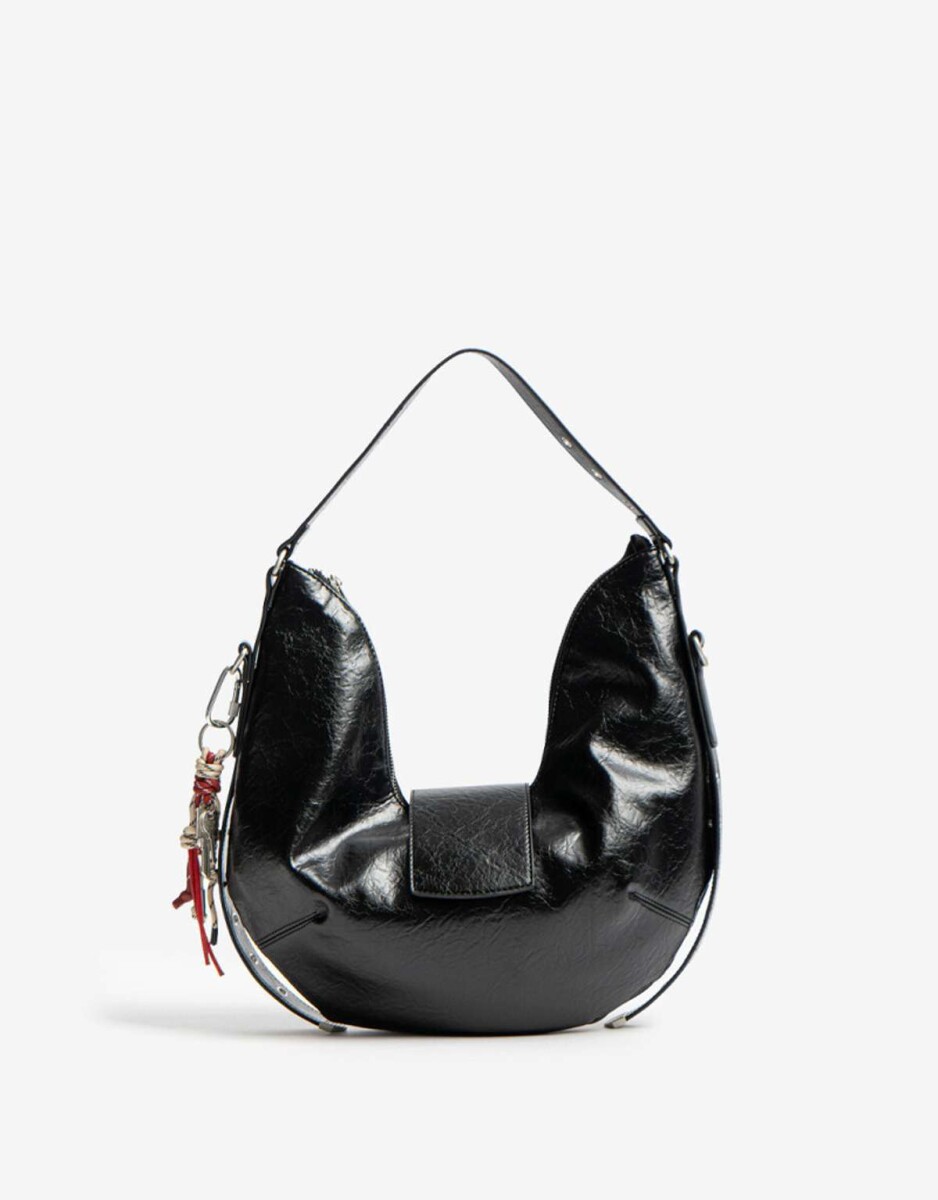 Cartera Saca Con Charm - Negro 