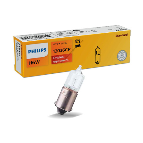 LAMPARA - HALOGENA 12V 6W BAX9S H6W = H6W PHILIPS LAMPARA - HALOGENA 12V 6W BAX9S H6W = H6W PHILIPS