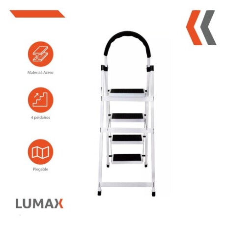 Escalera Tijera 4 Escalones De metal/plastico Negro/Blanco
