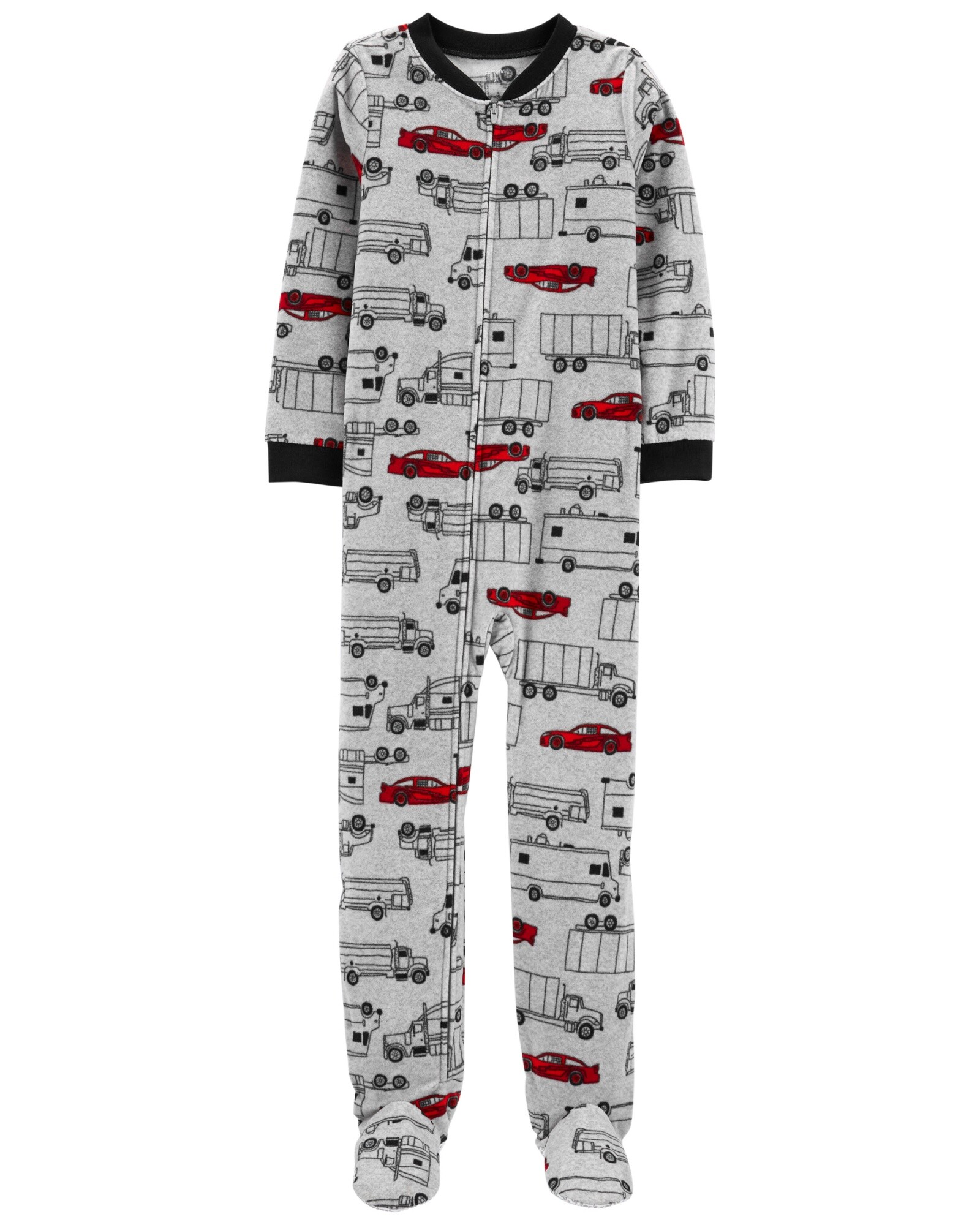 Pijama de micropolar, con pie, diseño autos Sin color