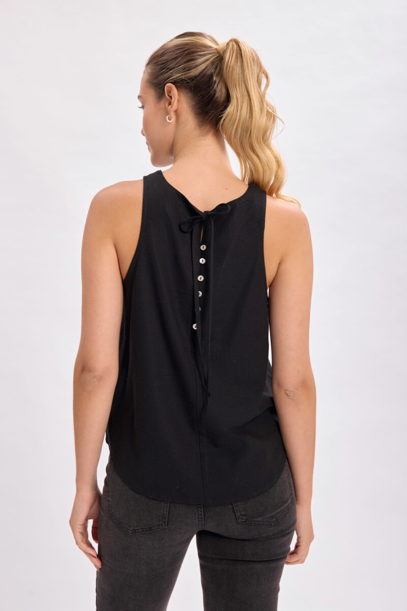 Top con lino Negro