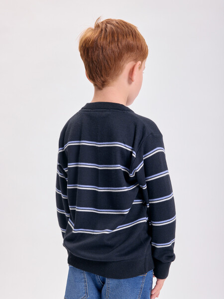 Buzo punto color block Beige