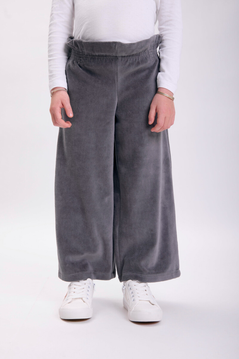 Pantalón plush ancho - Gris 