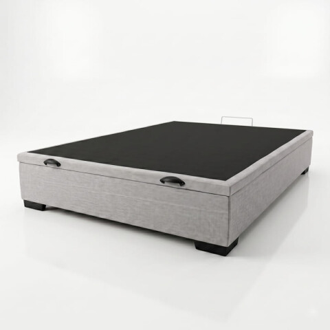 Base para Sommier Colchón Baul 2 Plazas - 138 x 188 x 35 cm - Estructura Madera Maciza - Gris Base para Sommier Colchón Baul 2 Plazas - 138 x 188 x 35 cm - Estructura Madera Maciza - Gris
