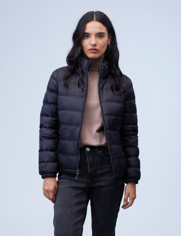 Campera Plumas Reversible NEGRO