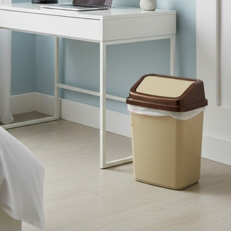 Tarro de residuos 10L con tapa vaivén BEIGE