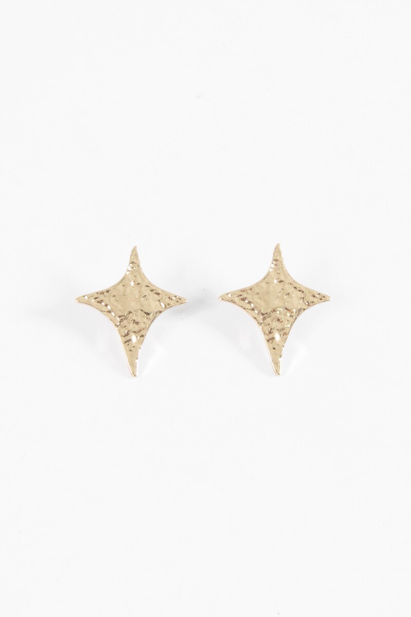 Caravanas estrella texture dorado