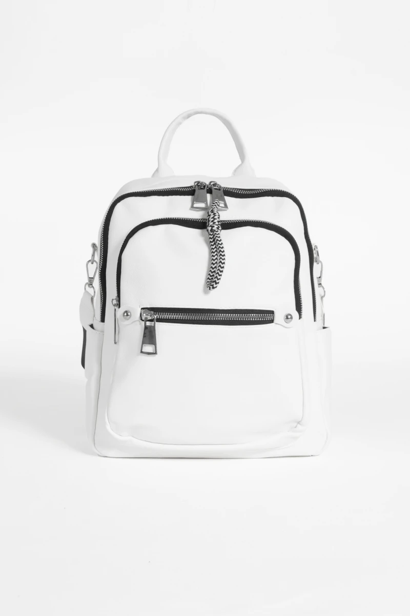Mochila llavero cordón blanco