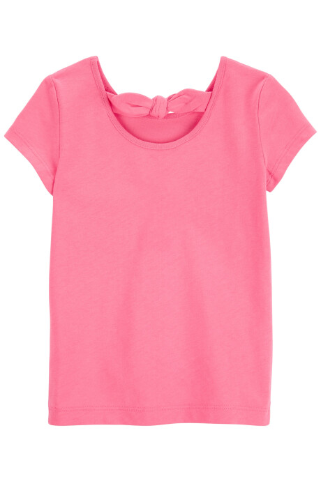 Remera de algodón, con lazo, estampa floral. Talles 12-24M Sin color