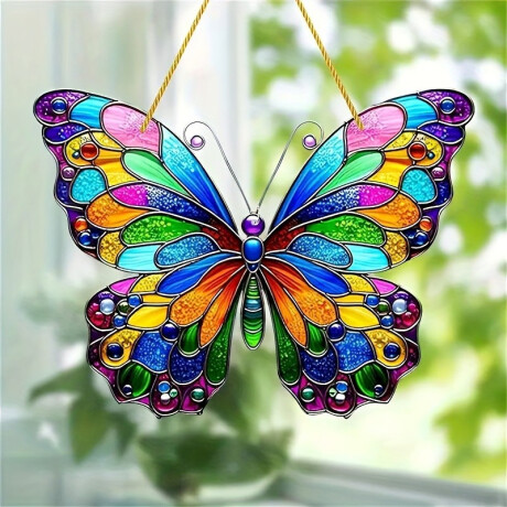 Figura Colgante Estilo Vitral Mariposa
