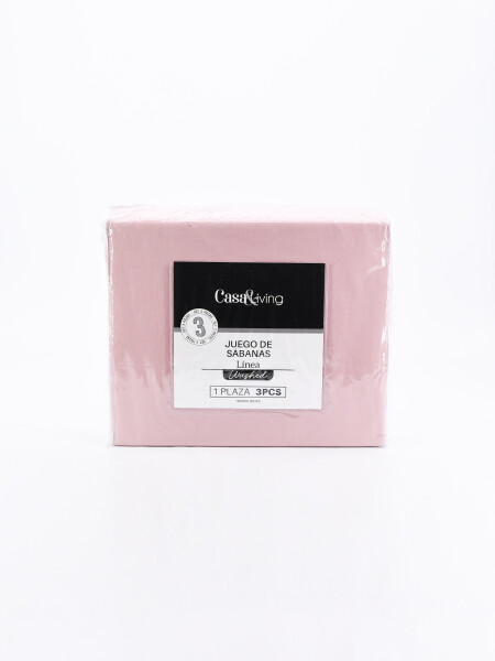 JUEGO DE SABANAS WASH 1 PLAZA ROSADO