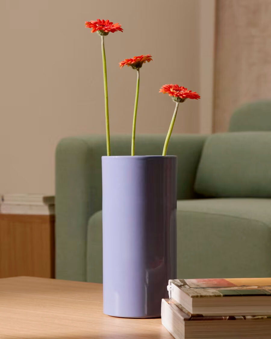 Jarrón de cerámica Elova azul 30cm