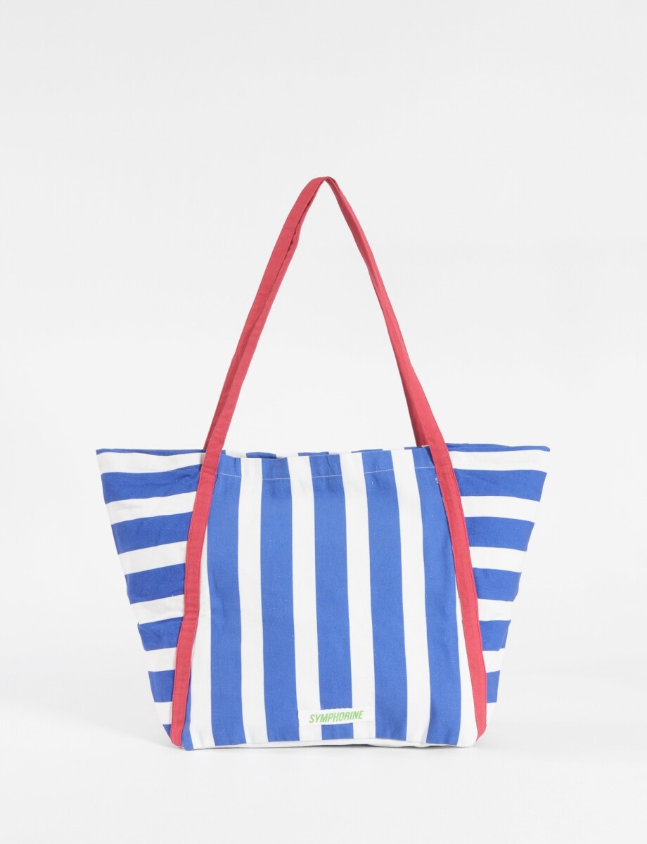 Bolso rayado - azul 