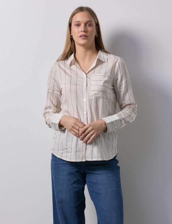 Camisa Lineas BEIGE/MULTI