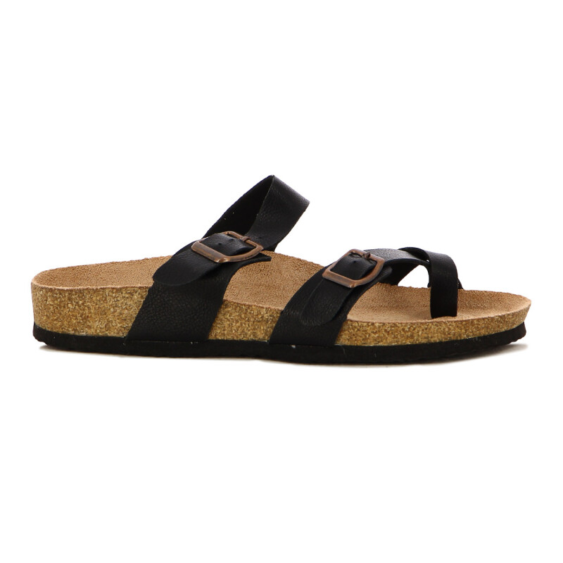 Sandalias Mujer Darkness Tiras Cruzadas Negro