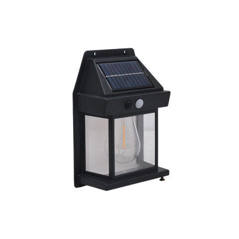 Lámpara farol solar p/exterior negro cálido IP65 IX4924