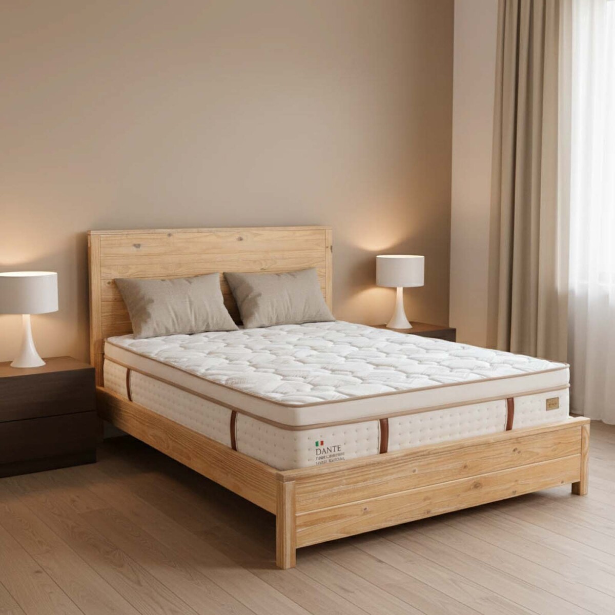 COLCHÓN - QUEEN RESORTESPOCKET NATURAL-BEIGE DANTE 