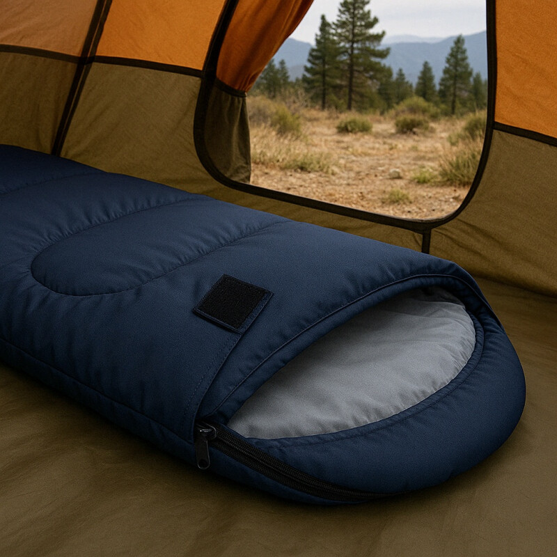 Saco De Dormir Con Capucha Gris
