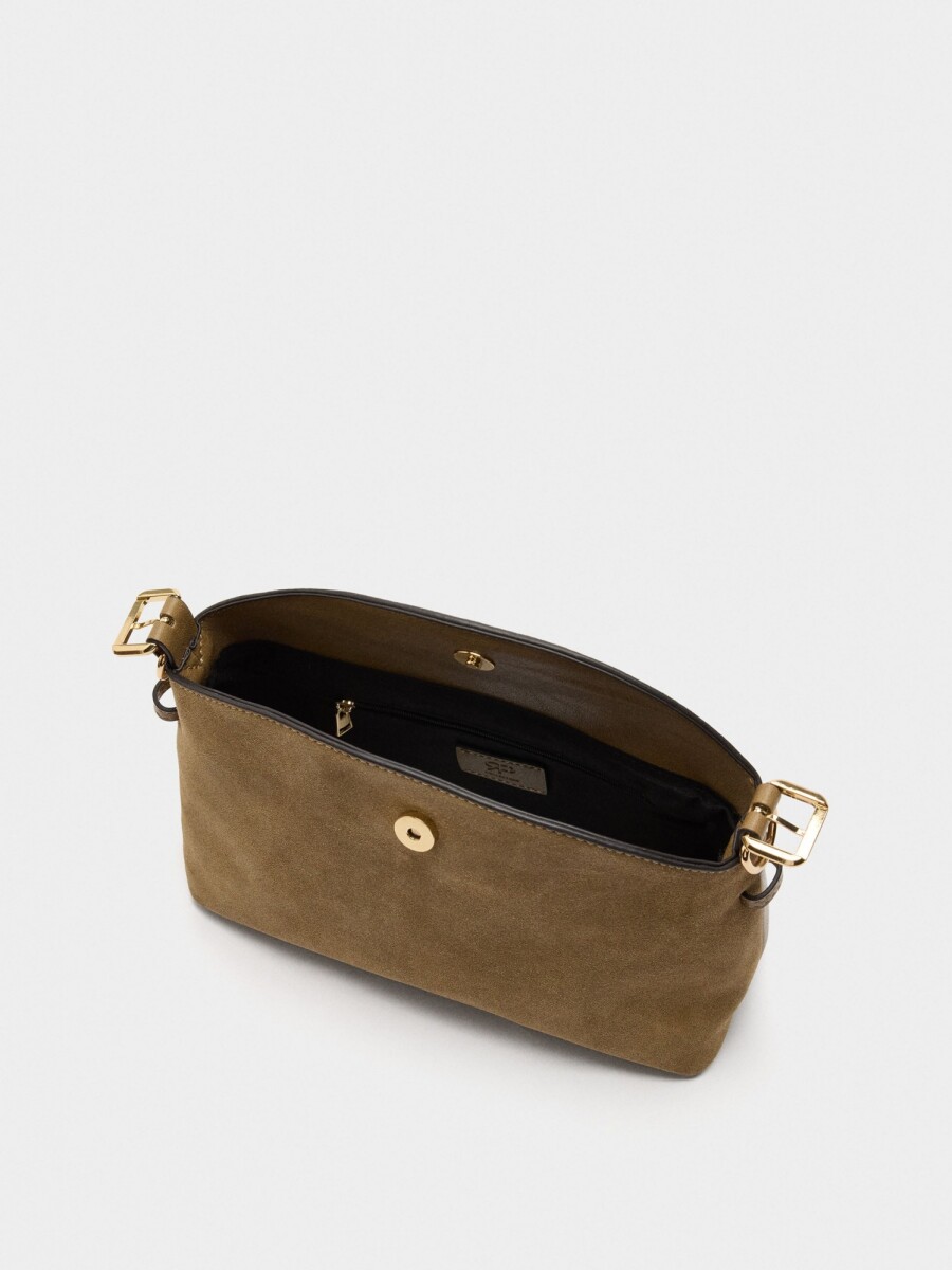 Bolso Bandolera Con Piel camel