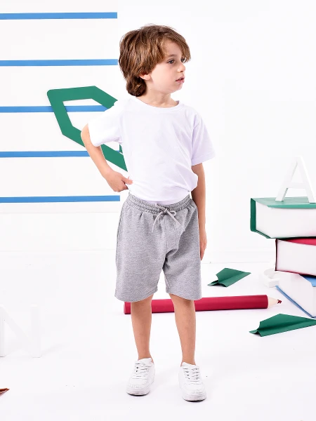 SHORT DEPORTIVO GRIS MELANGE M