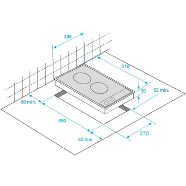 Anafe De Empotrar Vitroceramico Beko 30cm 2 Zonas Hdmc32400tx ANAFE VITROCERAMICO BEKO 30CM HDMC32400T