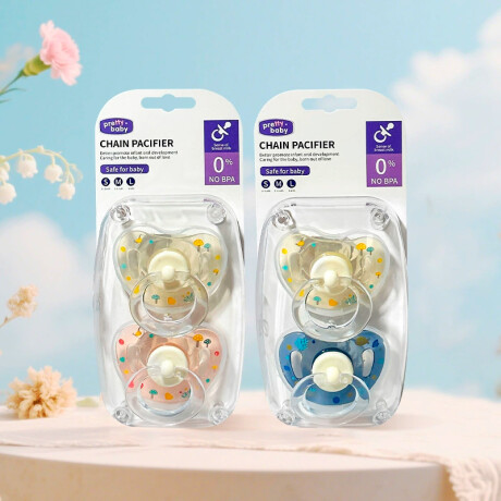 Set X2 Chupetes +6 Meses Rosa/Blanco