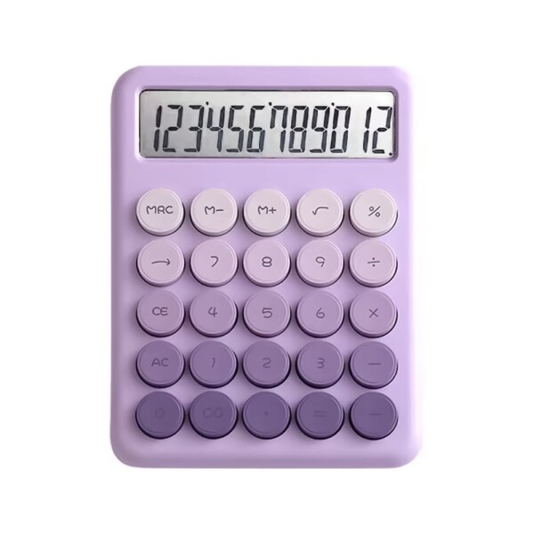 Calculadora Escritorio 12 Dígitos Funciones Números Escolar Color Variante Violeta