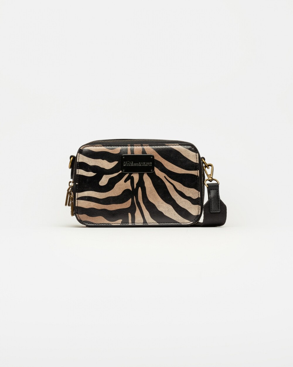 Bandolera New Penny en efecto cuero zaffiano Animal Print
