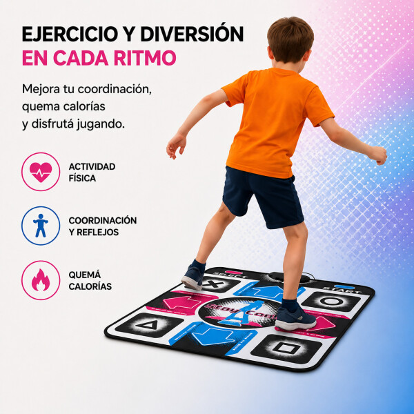 Alfombra De Baile Para Tv Pc Juego Precargado Musical Niños Color Negro
