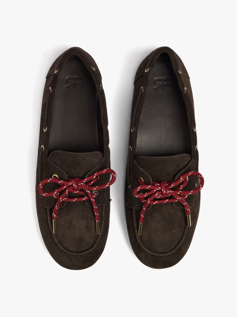 Mocasines De Piel Con Doble Cordón marron