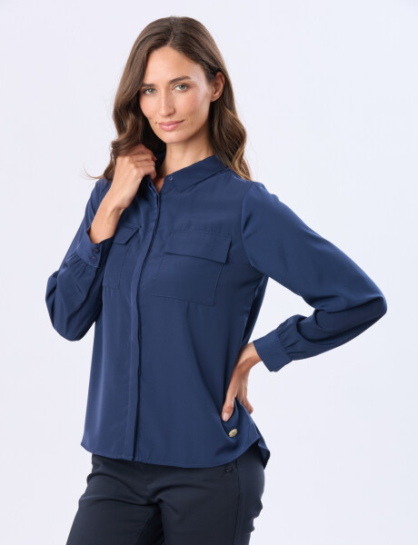 BLUSA MANGA LARGA Azul
