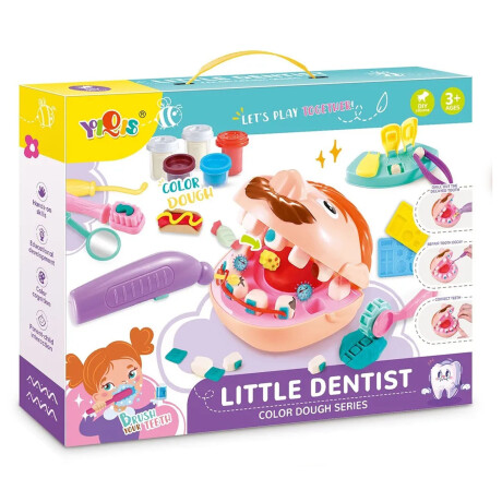 Juego Dentista C/Plastilina Cabeza Cepillo Moldes Accesorios Multicolor