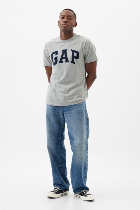 Remera Logo Gap Hombre Heather Grey