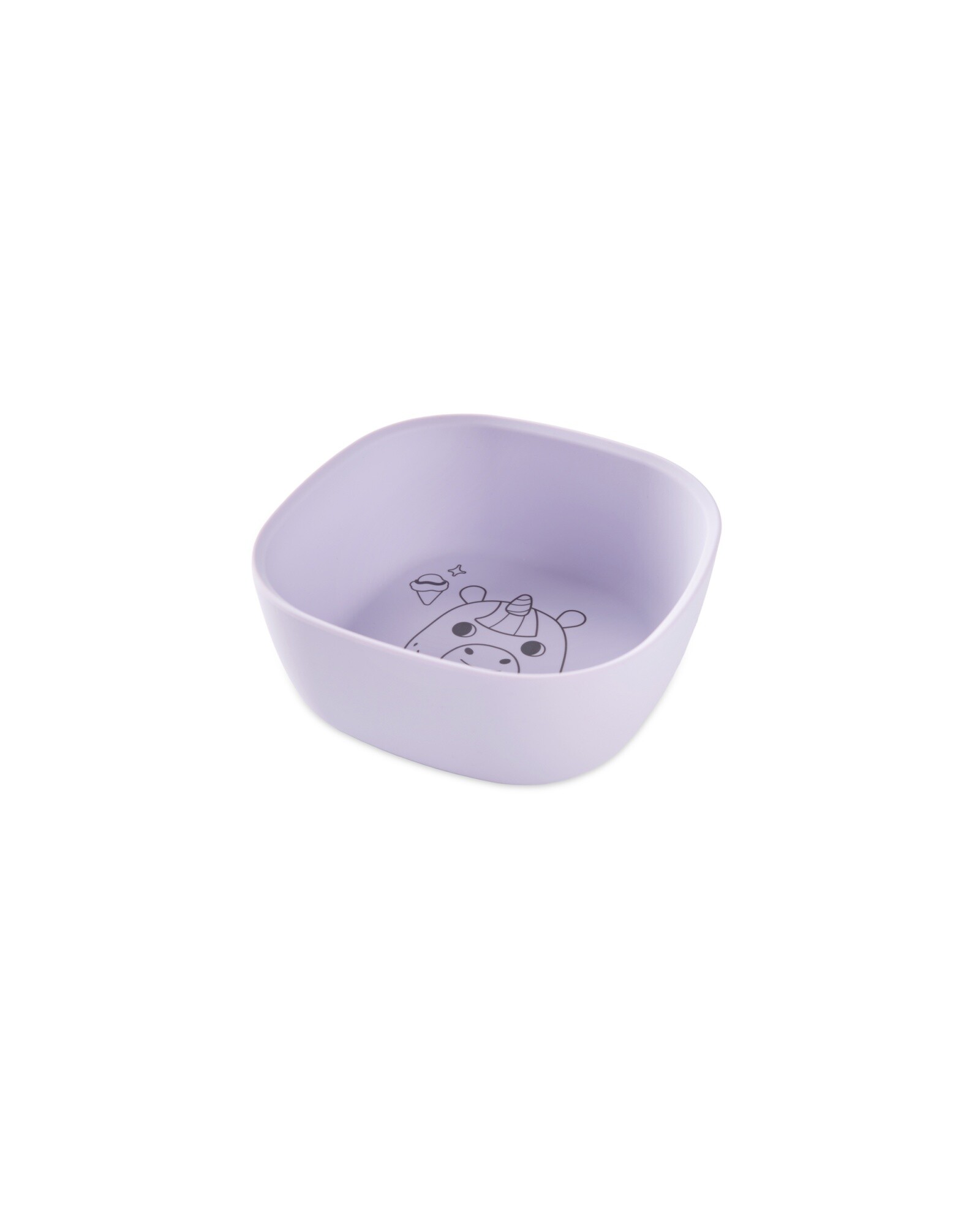 Bowl de silicona, púrpura, diseño unicornio Sin color