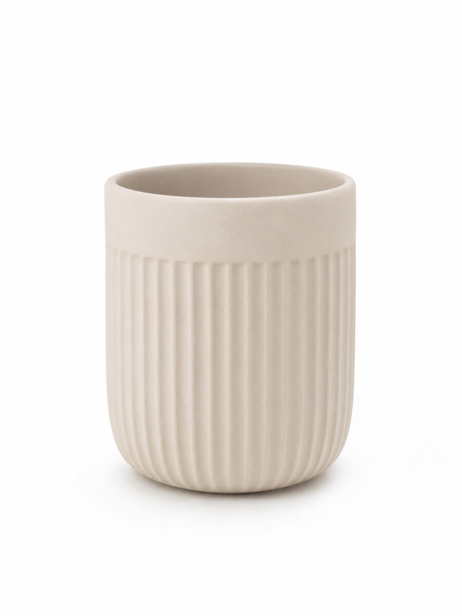 MACETA DECORATIVA CURVA - CREMA 