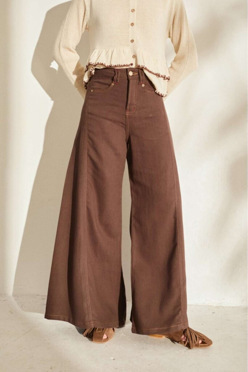 Pantalon Wide Xl Linen Ss26 - Marron Ibarra 