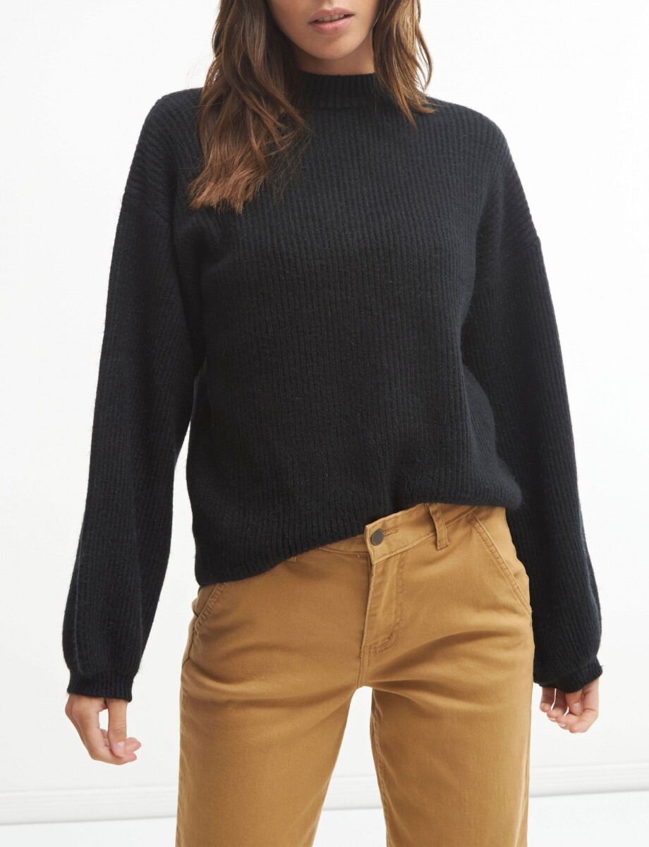 Sweater cuello alto - negro 